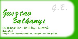 gusztav balkanyi business card