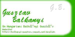 gusztav balkanyi business card